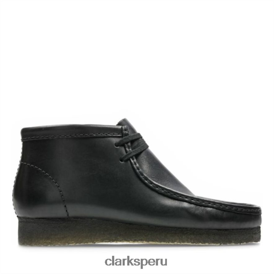 Bota clarks wallabee de cuero negro cuero negro unisexo Clarks 40N4LX5707 cuero negro