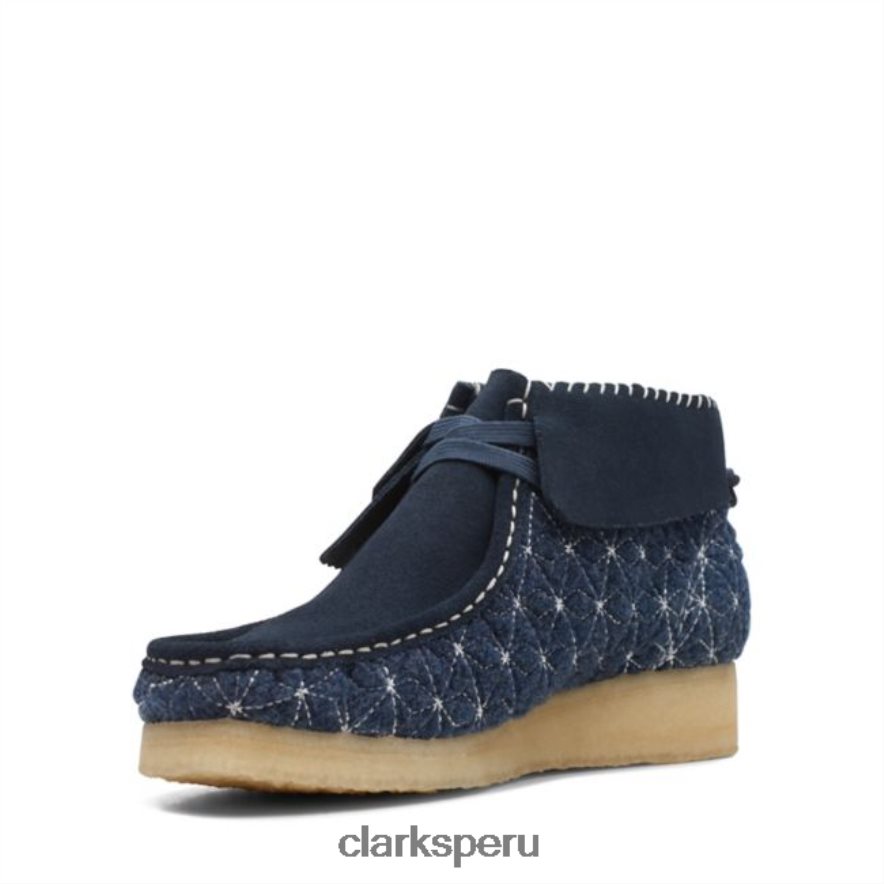 bota clarks wallabee sashiko azul marino sashiko azul marino unisexo Clarks 40N4LX5339 sashiko azul marino