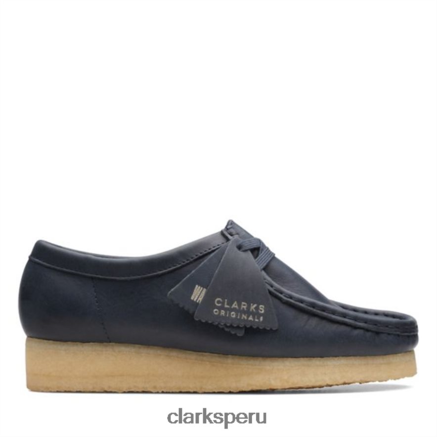 clarks wallabee de cuero azul marino unisexo Clarks 40N4LX6040 cuero azul marino