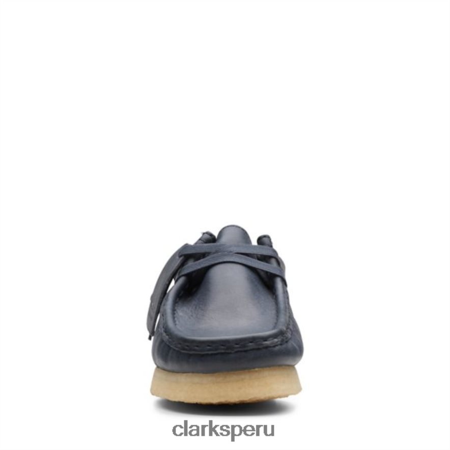 clarks wallabee de cuero azul marino unisexo Clarks 40N4LX6040 cuero azul marino