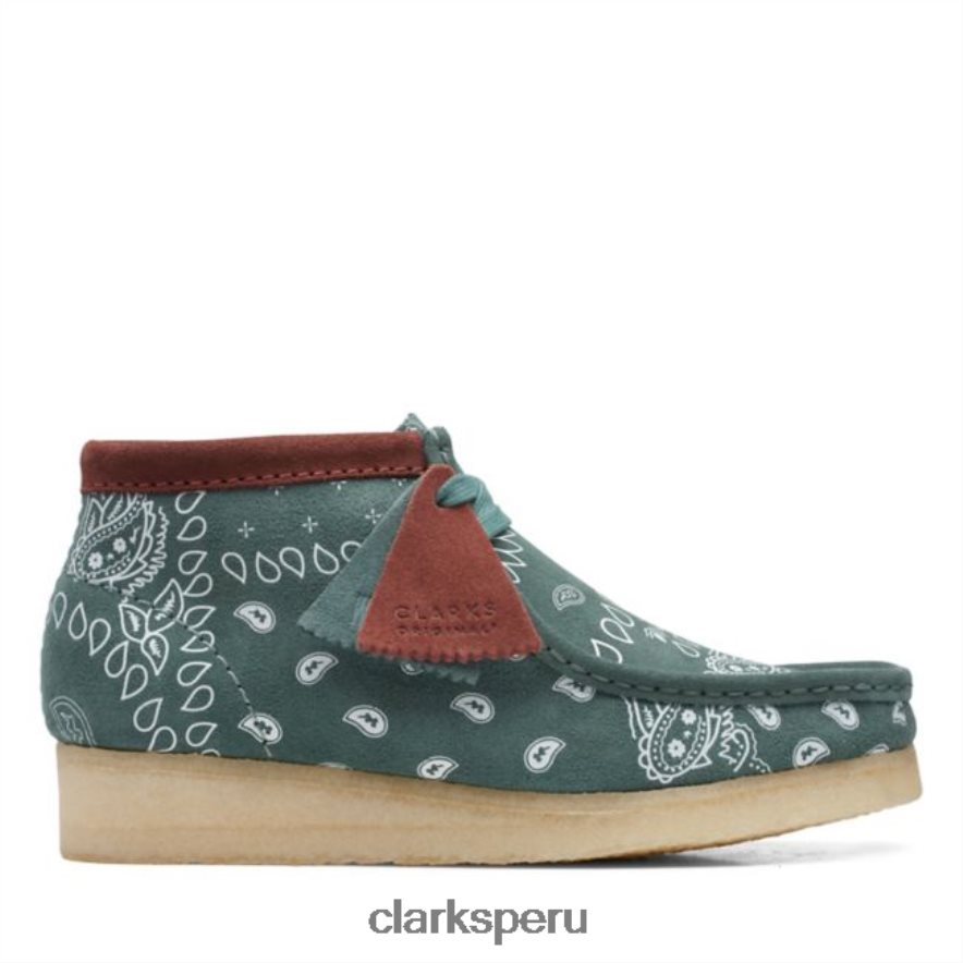 paisley verde bota clarks wallabee paisley verde unisexo Clarks 40N4LX5347 paisley verde