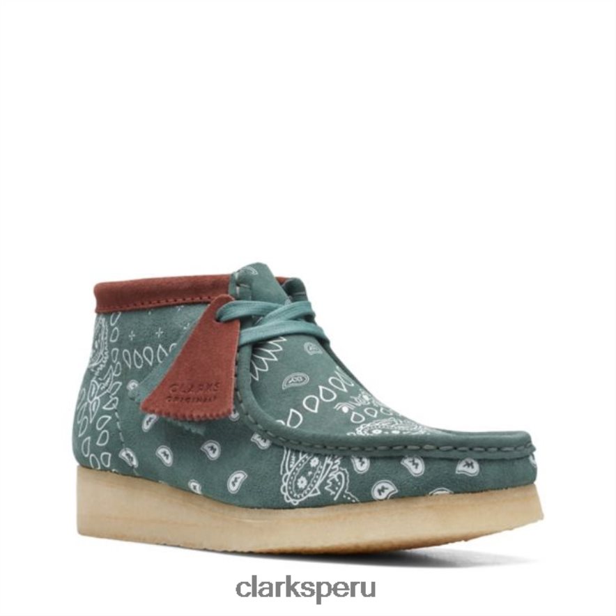 paisley verde bota clarks wallabee paisley verde unisexo Clarks 40N4LX5347 paisley verde
