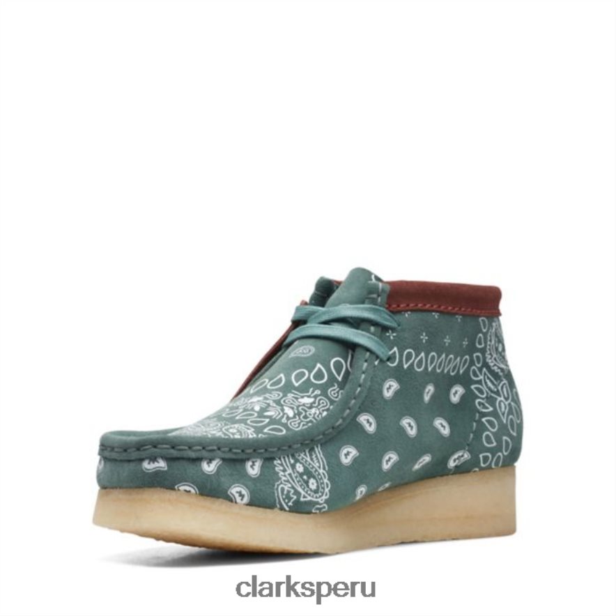 paisley verde bota clarks wallabee paisley verde unisexo Clarks 40N4LX5347 paisley verde