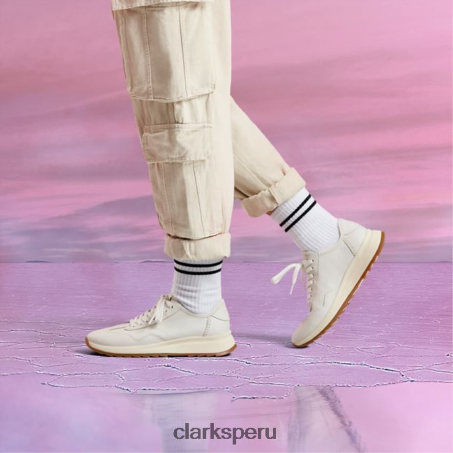 clarks de cuero blanco roto dash lite lo unisexo Clarks 40N4LX6084 cuero blanco roto