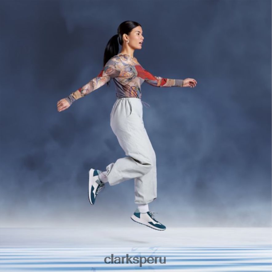 dash lite lo teal combi clarks teal combi unisexo Clarks 40N4LX6087 combinación verde azulado