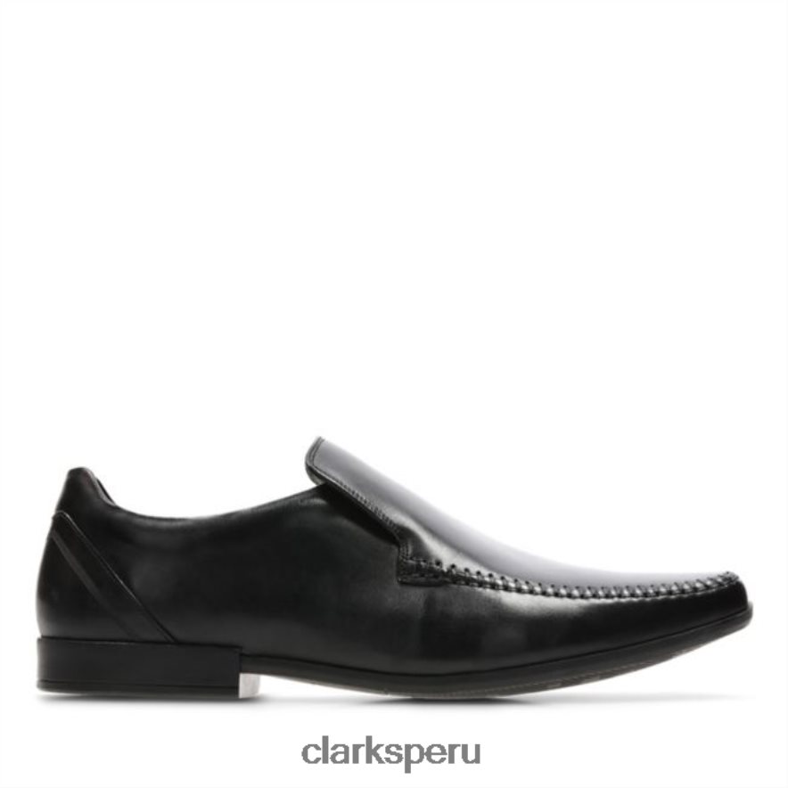costura brillante cuero negro clarks cuero negro unisexo Clarks 40N4LX5597 cuero negro
