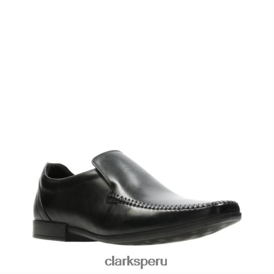 costura brillante cuero negro clarks cuero negro unisexo Clarks 40N4LX5597 cuero negro
