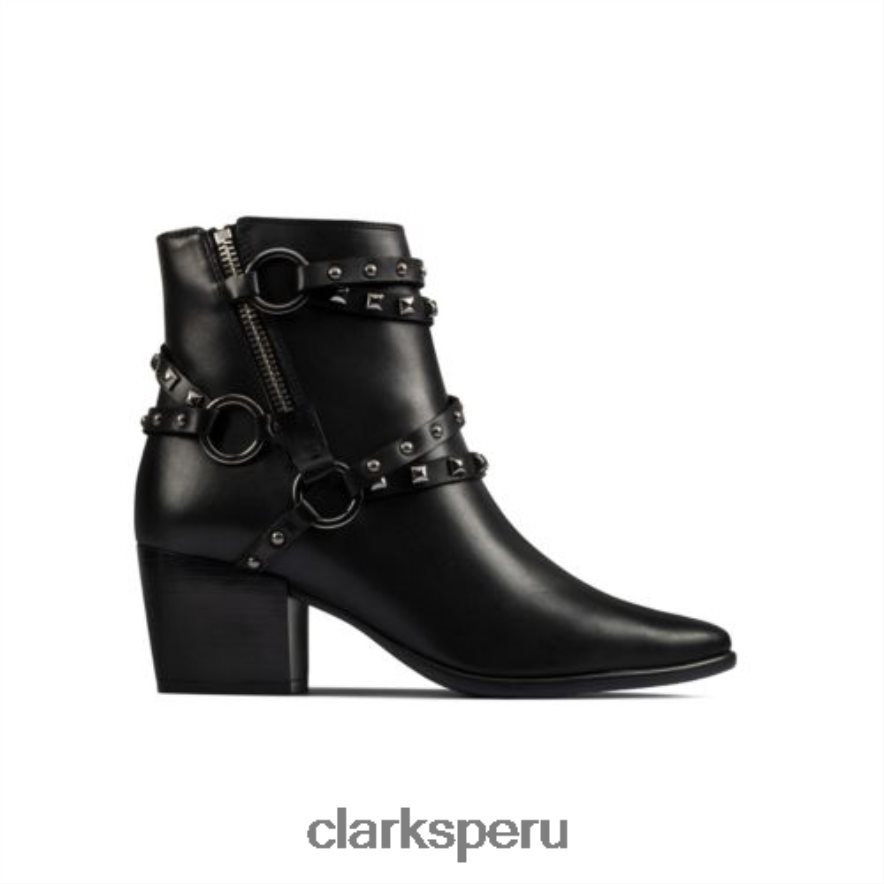 Adornos Isabella de cuero negro Clarks unisexo Clarks 40N4LX4217 cuero negro