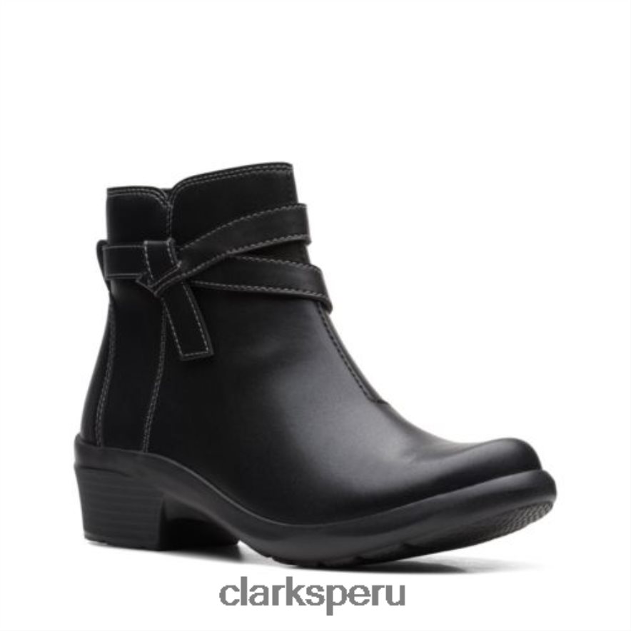 Clarks Angie Spice de cuero negro unisexo Clarks 40N4LX4148 cuero negro