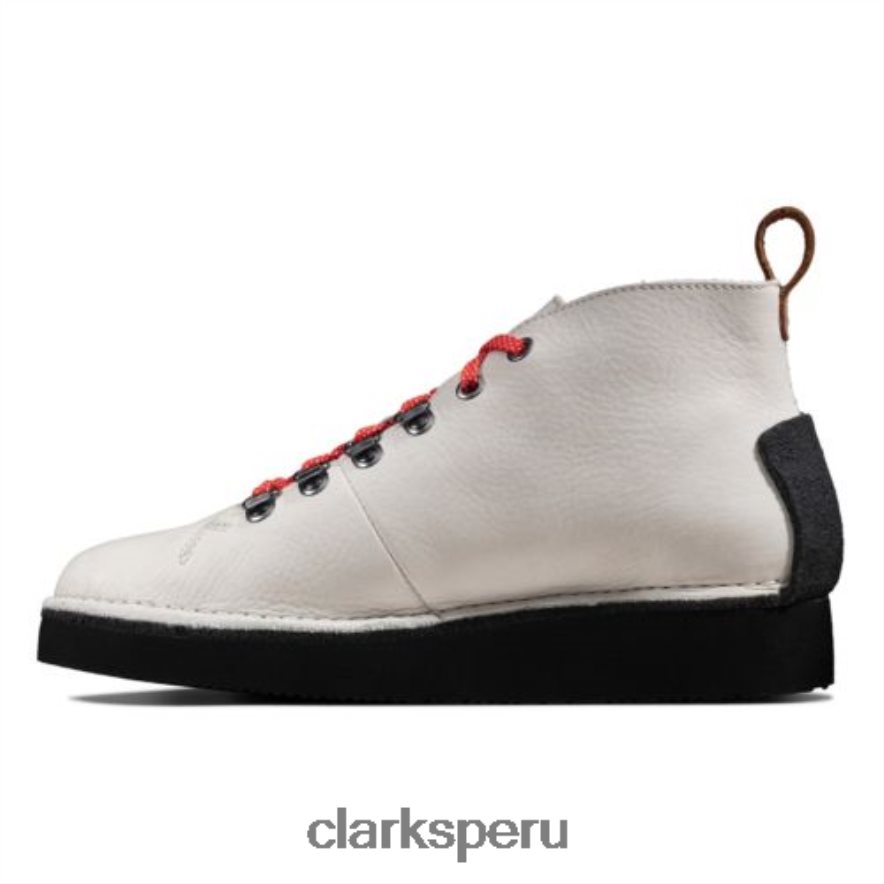 Clarks de cuero blanco Nala Hike unisexo Clarks 40N4LX4158 cuero blanco