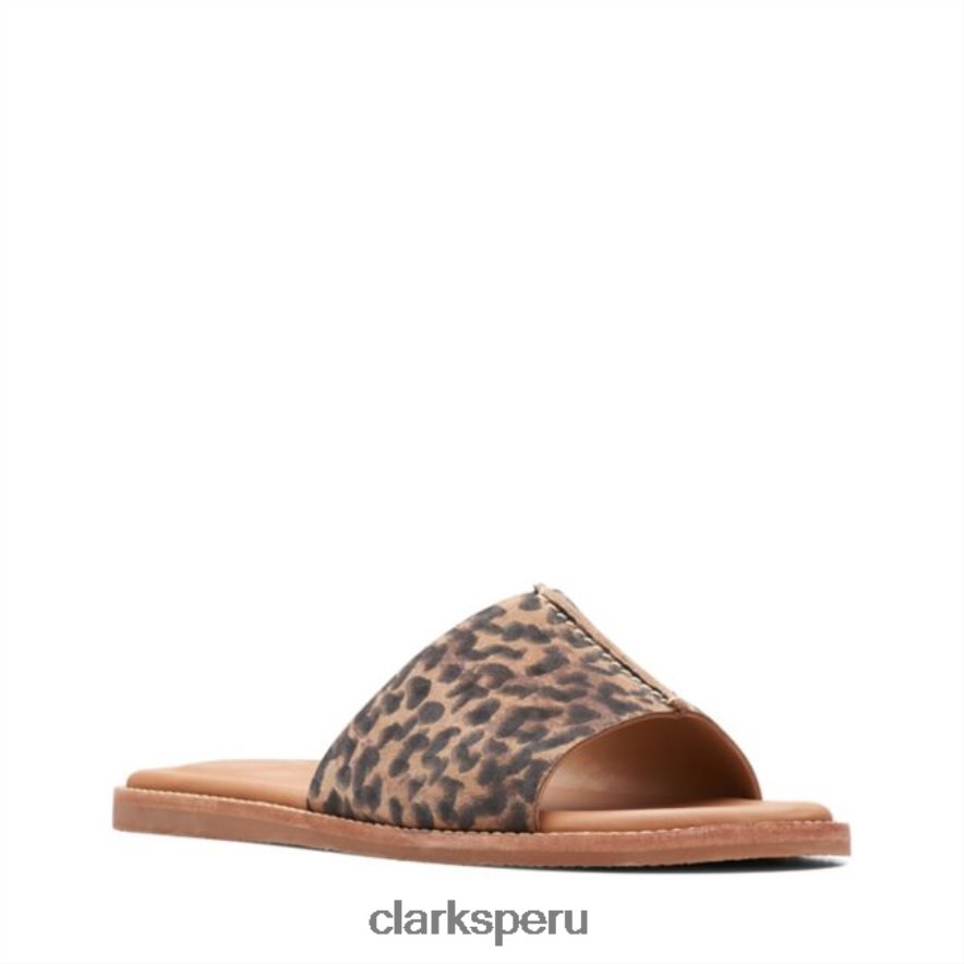 Mula clarks karsea con estampado de leopardo unisexo Clarks 40N4LX5249 estampado de leopardo