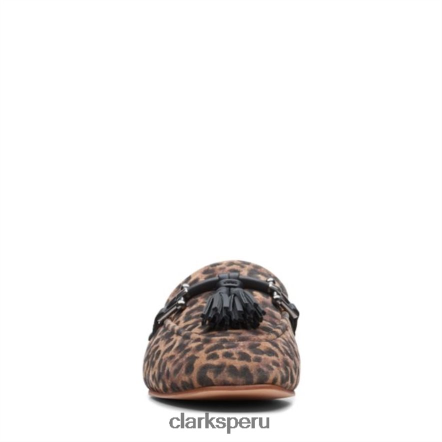 clarks estampado de leopardo con 2 borlas puras estampado de leopardo unisexo Clarks 40N4LX6469 estampado de leopardo