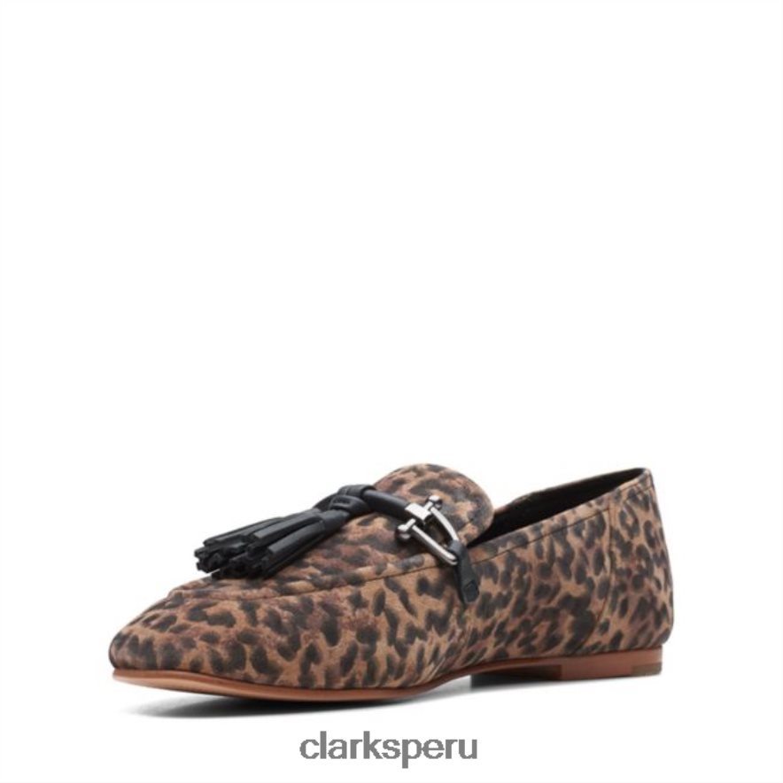 clarks estampado de leopardo con 2 borlas puras estampado de leopardo unisexo Clarks 40N4LX6469 estampado de leopardo