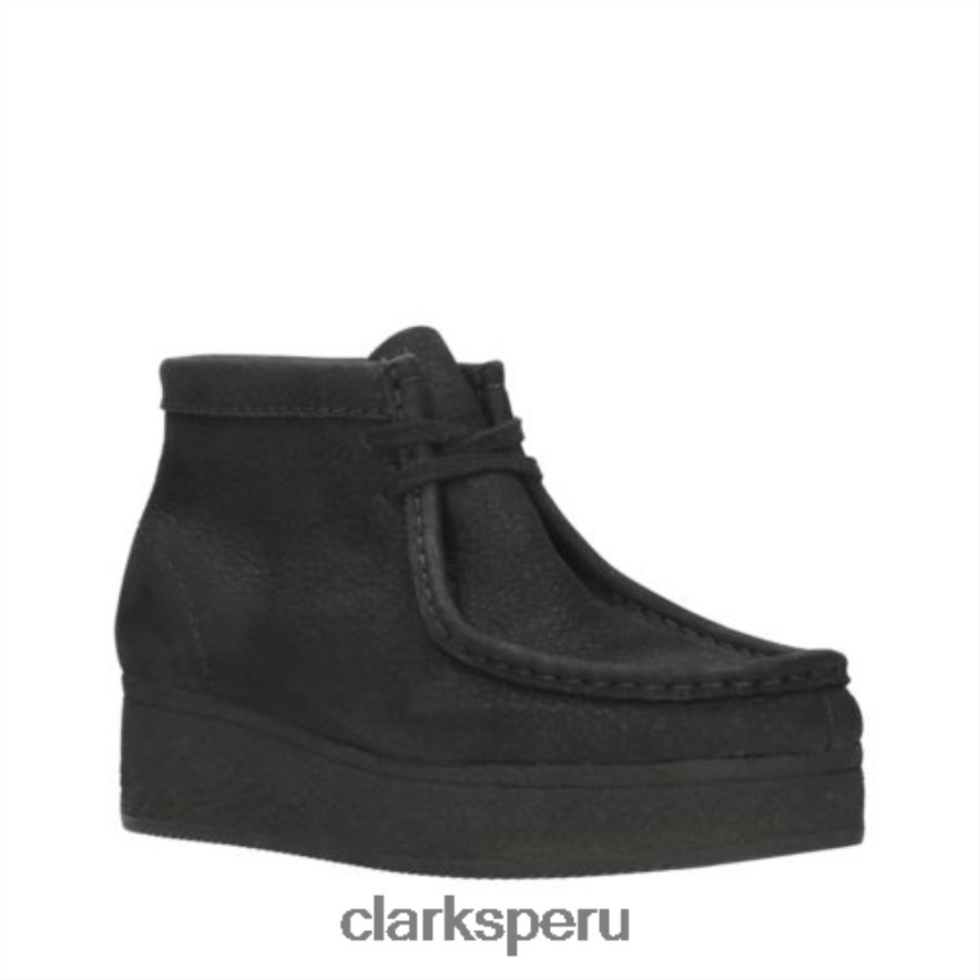 cuña clarks wallabee de nobuk negro unisexo Clarks 40N4LX4164 nubuck negro