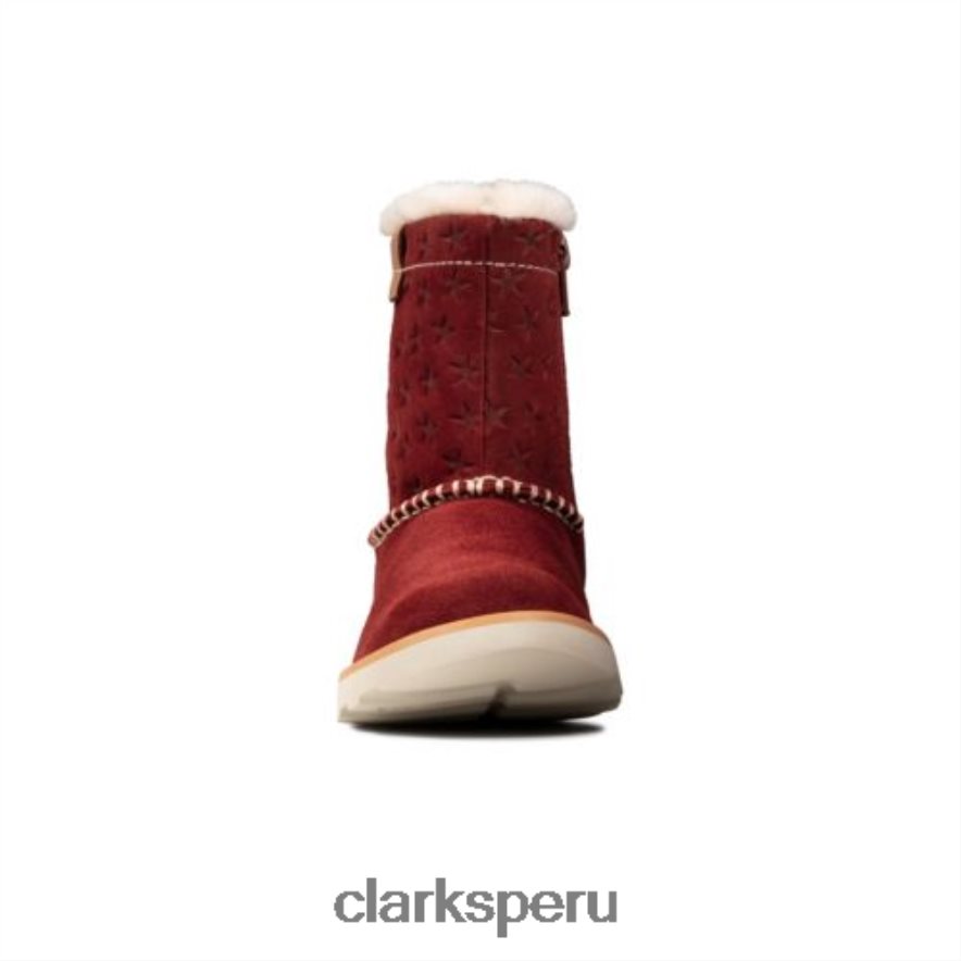 Clarks Crown Piper Inf F Fit de ante rojo oscuro unisexo Clarks 40N4LX4584 ante rojo oscuro
