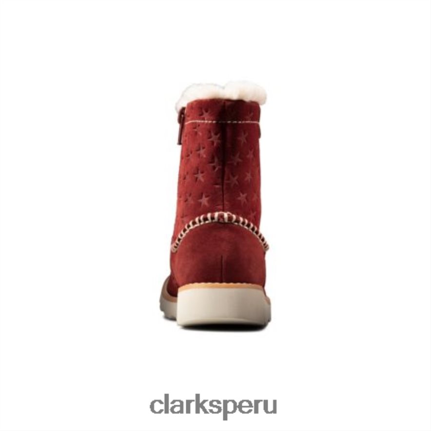 Clarks Crown Piper Inf F Fit de ante rojo oscuro unisexo Clarks 40N4LX4584 ante rojo oscuro