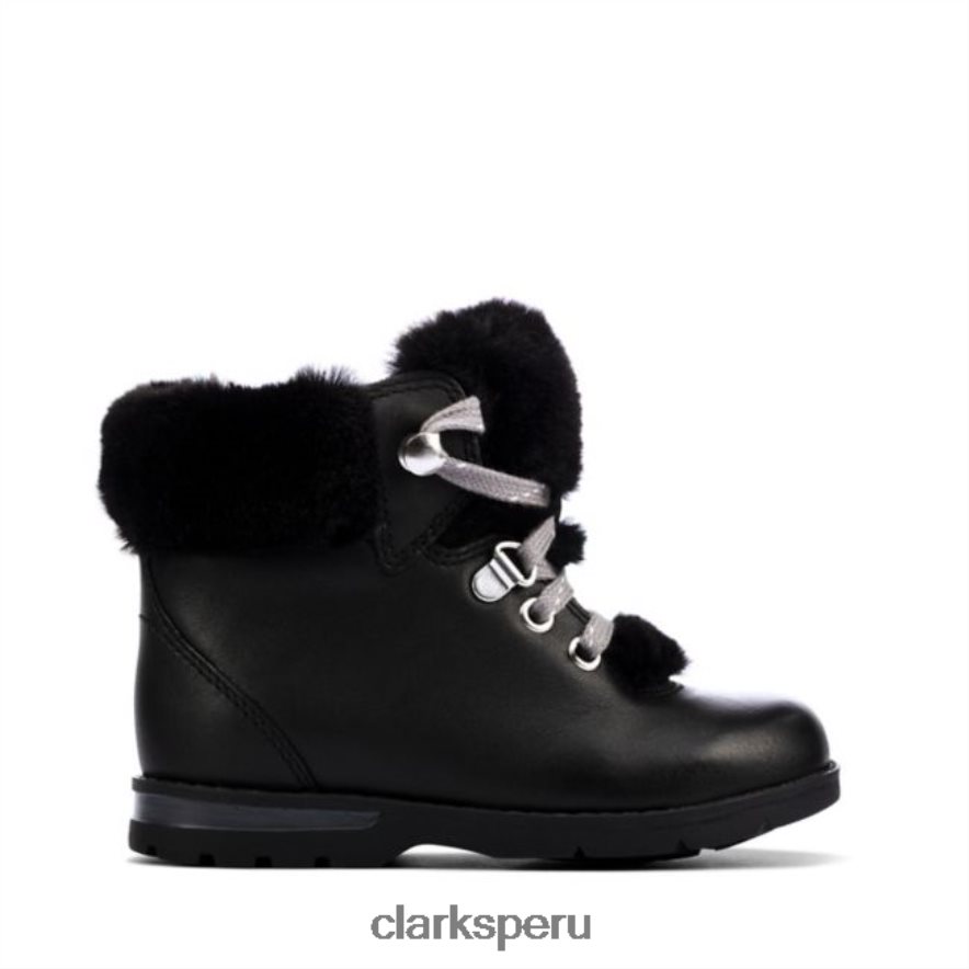 Clarks Dabi Hiker de cuero negro para niños pequeños de cuero negro unisexo Clarks 40N4LX5801 cuero negro