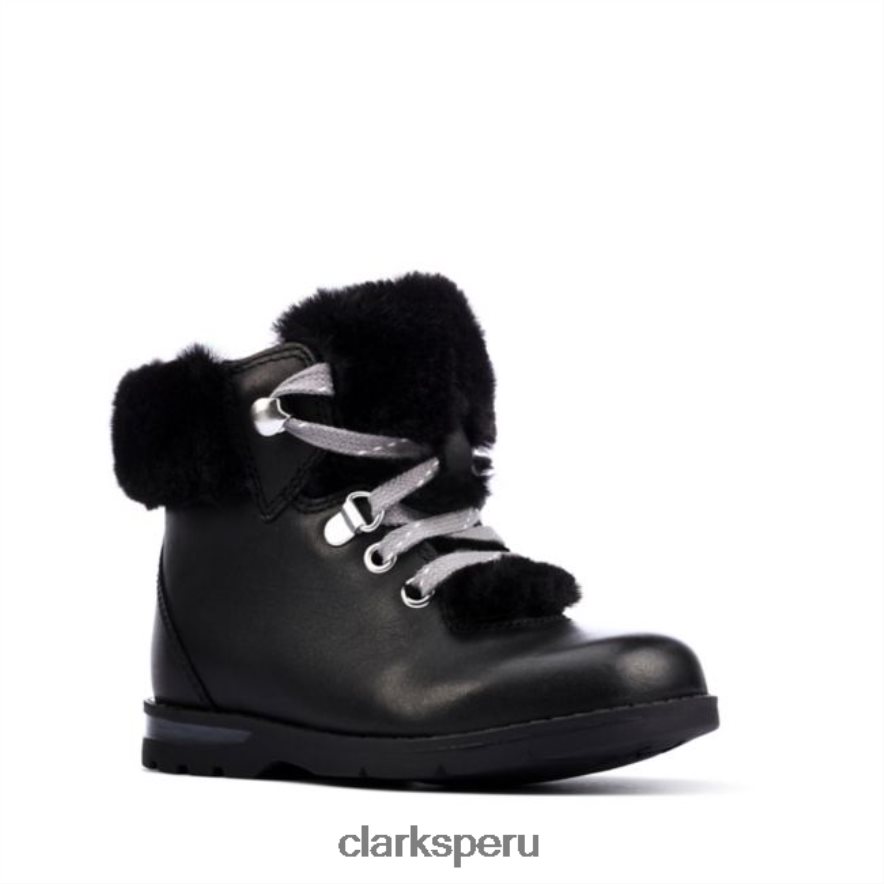 Clarks Dabi Hiker de cuero negro para niños pequeños de cuero negro unisexo Clarks 40N4LX5801 cuero negro