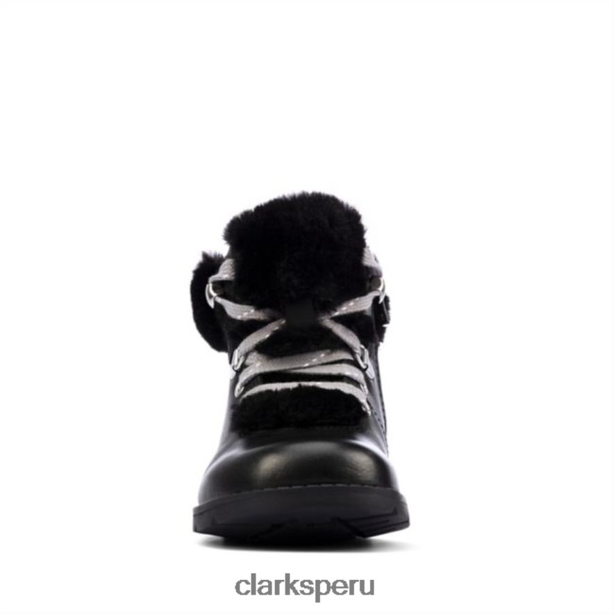 Clarks Dabi Hiker de cuero negro para niños pequeños de cuero negro unisexo Clarks 40N4LX5801 cuero negro
