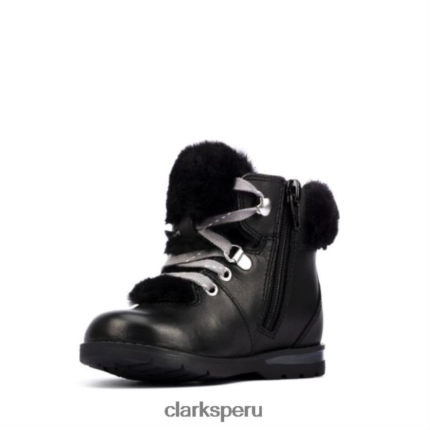 Clarks Dabi Hiker de cuero negro para niños pequeños de cuero negro unisexo Clarks 40N4LX5801 cuero negro