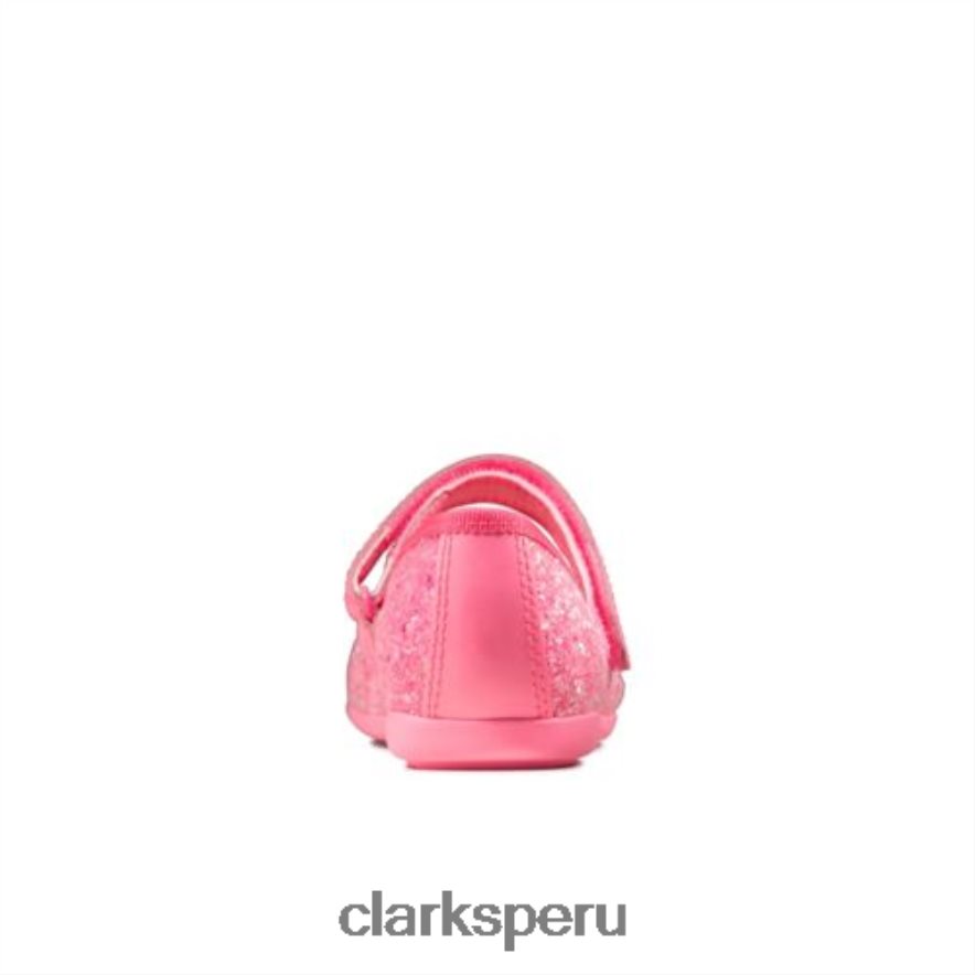 Clarks Dance Tap jnr rosa fuerte f fit unisexo Clarks 40N4LX4720 Rosa caliente