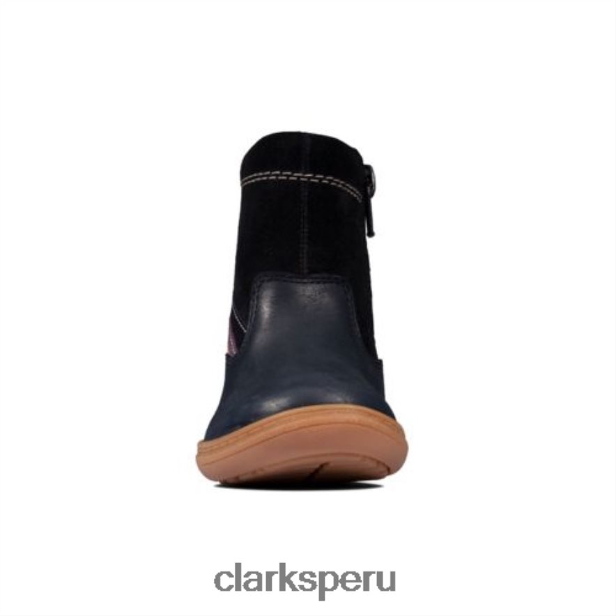 Clarks cuero azul marino flash brillo fst f fit unisexo Clarks 40N4LX4572 cuero azul marino