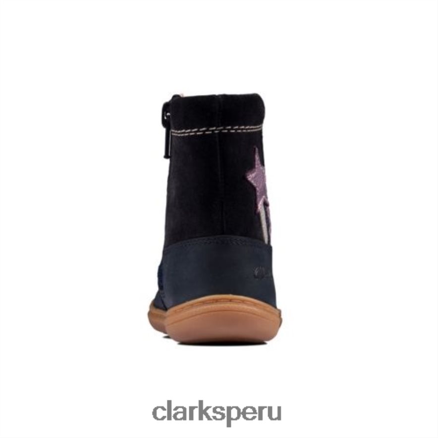 Clarks cuero azul marino flash brillo fst f fit unisexo Clarks 40N4LX4572 cuero azul marino