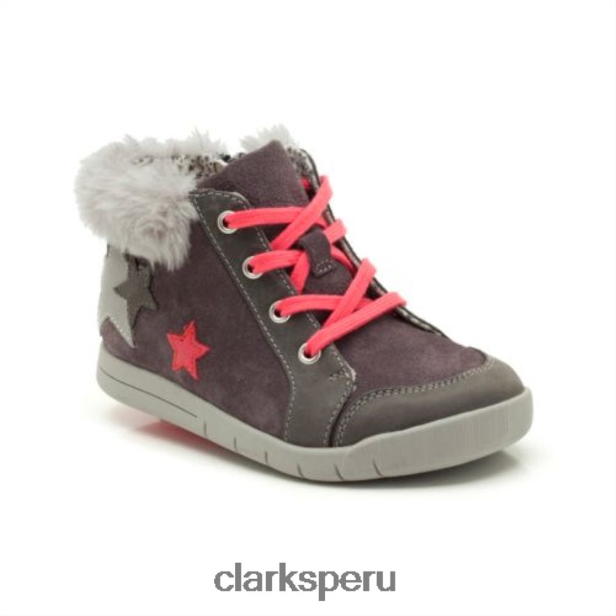 Clarks cuero gris Crazy Cake inf f fit unisexo Clarks 40N4LX4587 cuero gris
