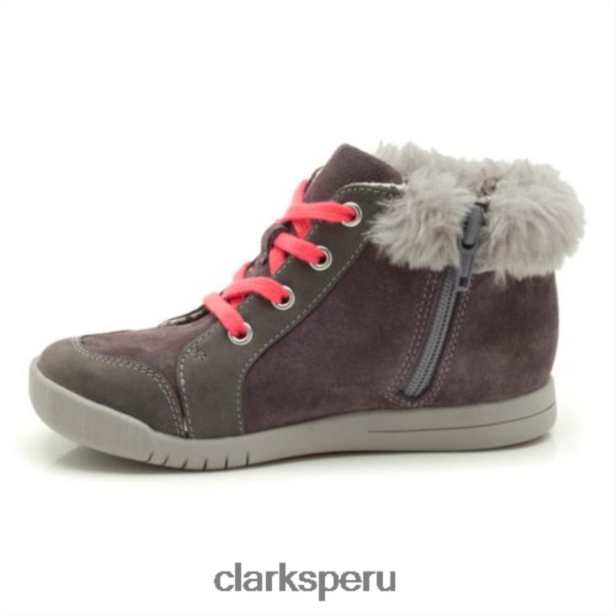Clarks cuero gris Crazy Cake inf f fit unisexo Clarks 40N4LX4587 cuero gris