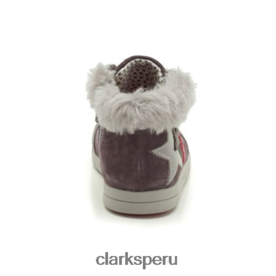 Clarks cuero gris Crazy Cake inf f fit unisexo Clarks 40N4LX4587 cuero gris