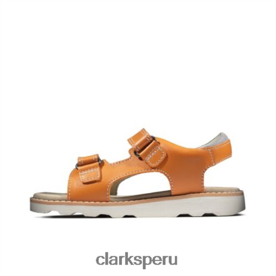 Clarks cuero naranja quemado Crown Root Jnr G Fit unisexo Clarks 40N4LX4857 cuero naranja quemado
