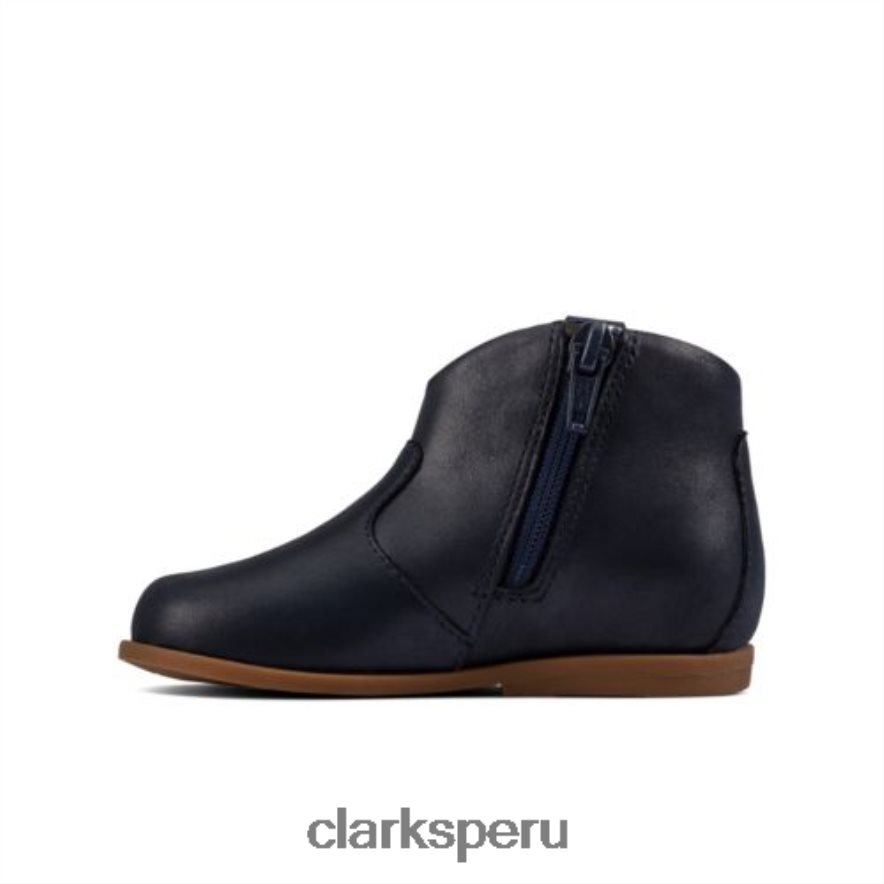 Clarks de cuero azul marino Drew Dawn FST F Fit unisexo Clarks 40N4LX4568 cuero azul marino