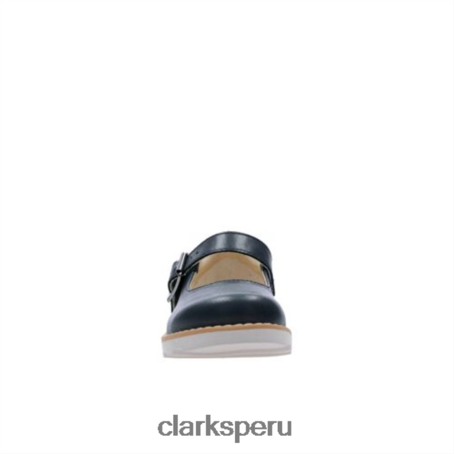 clarks corona de cuero azul marino honor inf e fit unisexo Clarks 40N4LX4736 cuero azul marino