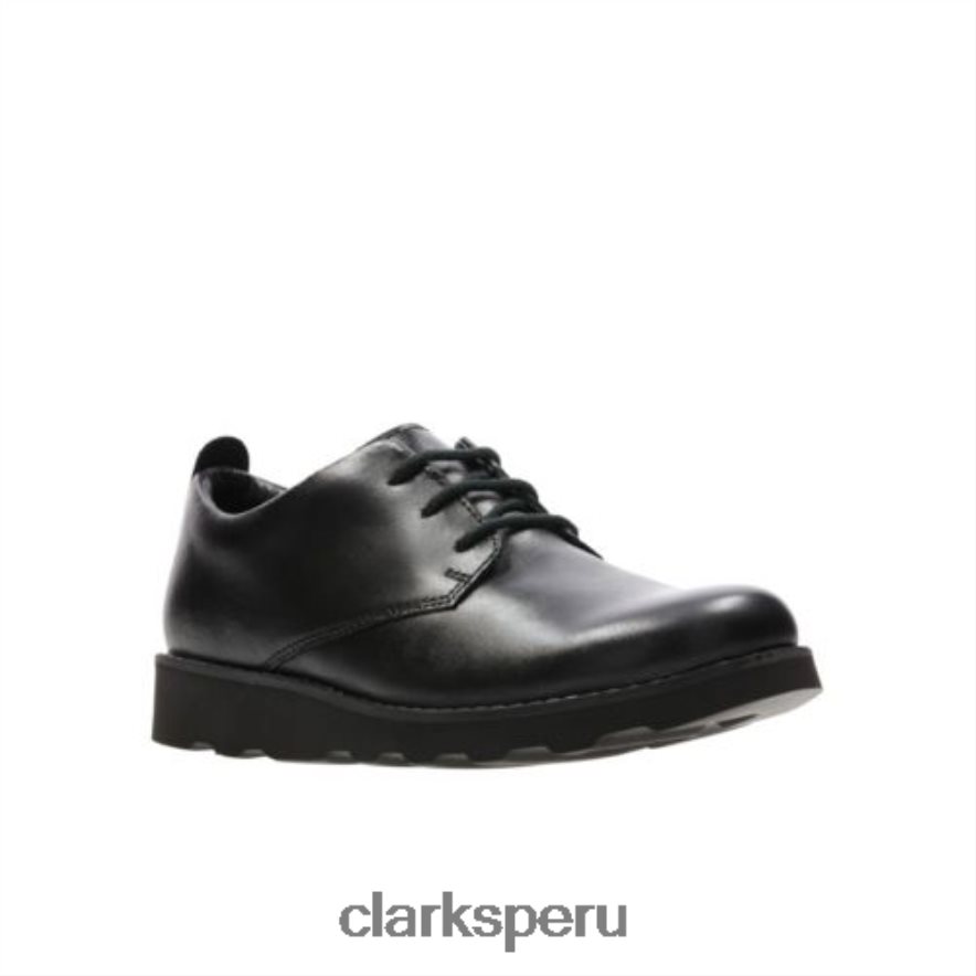 clarks corona de cuero negro london jnr g fit unisexo Clarks 40N4LX4993 cuero negro