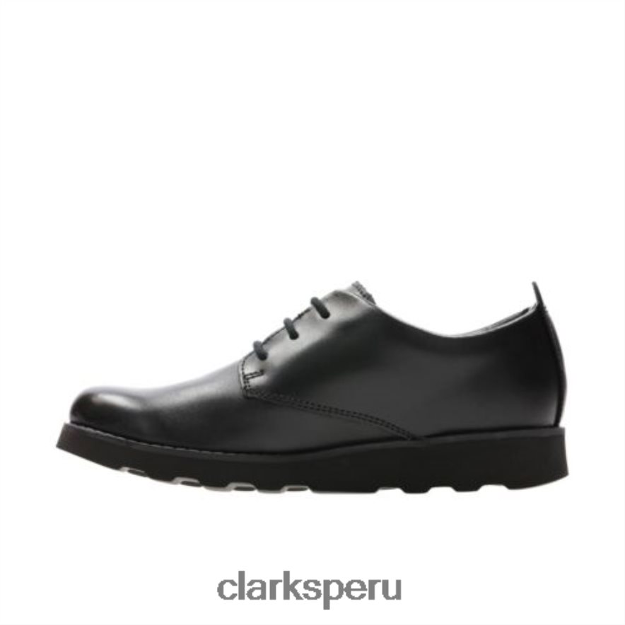 clarks corona de cuero negro london jnr g fit unisexo Clarks 40N4LX4993 cuero negro