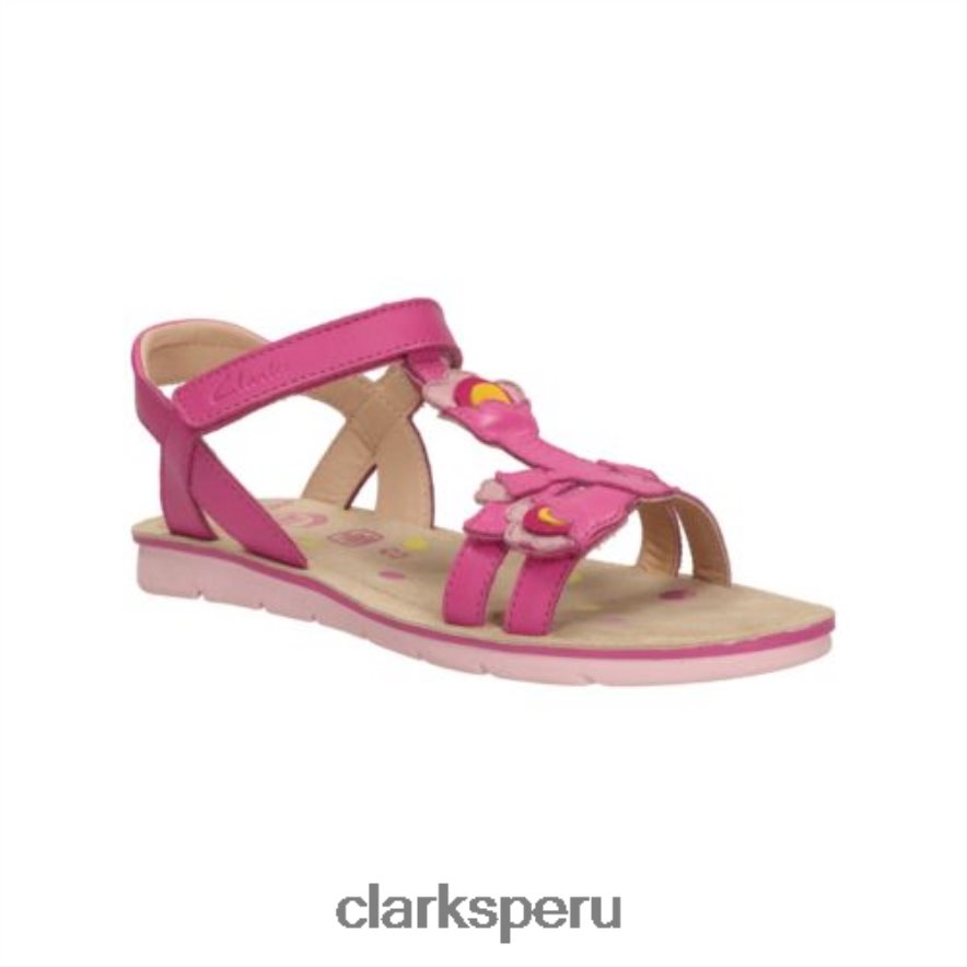 clarks de cuero rosa mimogracie jnr f fit unisexo Clarks 40N4LX4627 cuero rosa