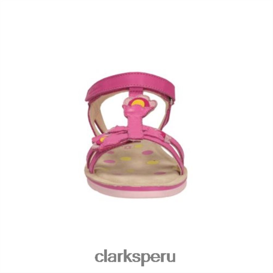 clarks de cuero rosa mimogracie jnr f fit unisexo Clarks 40N4LX4627 cuero rosa