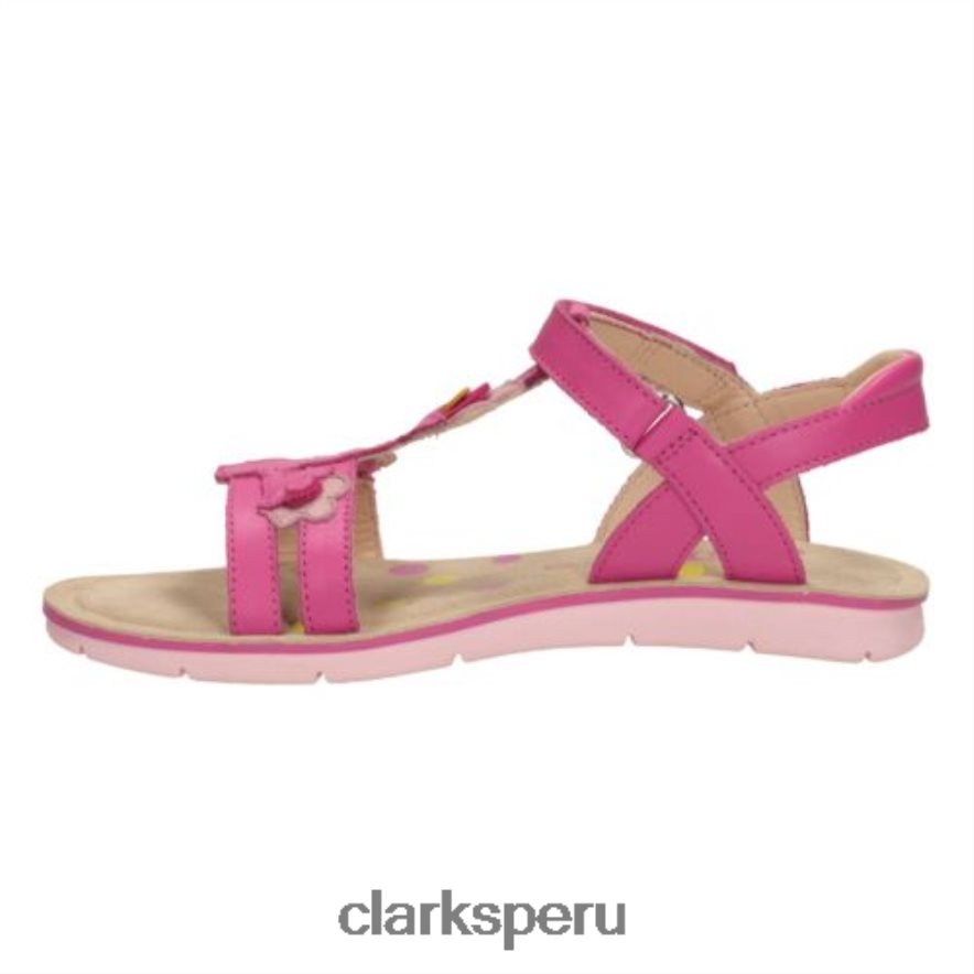 clarks de cuero rosa mimogracie jnr f fit unisexo Clarks 40N4LX4627 cuero rosa
