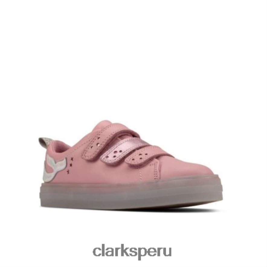 clarks flareshelllo jnr g fit cuero rosa unisexo Clarks 40N4LX4690 cuero rosa