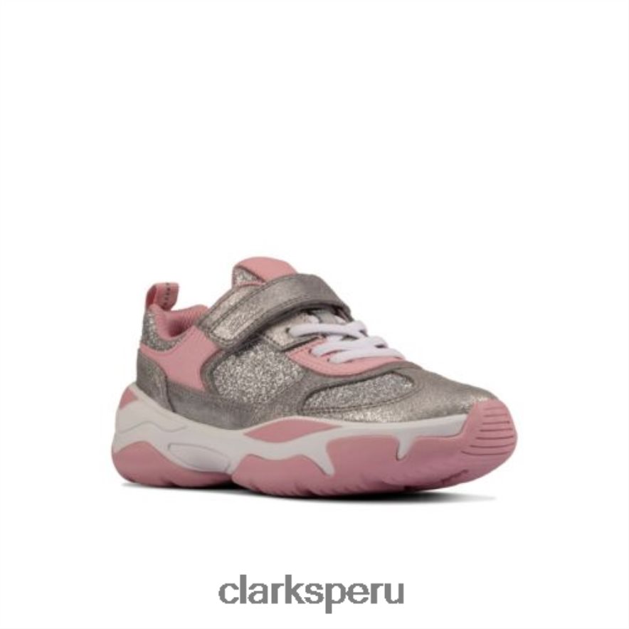 clarks kuju run jnr g fit plateado metalizado unisexo Clarks 40N4LX4692 plata metalizada