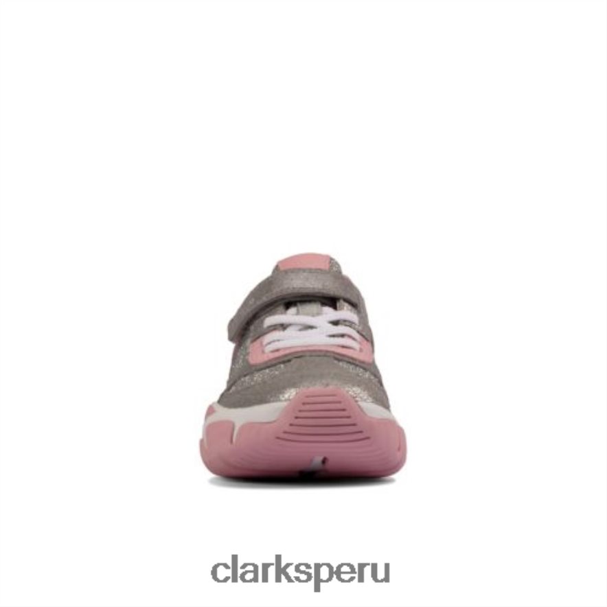 clarks kuju run jnr g fit plateado metalizado unisexo Clarks 40N4LX4692 plata metalizada