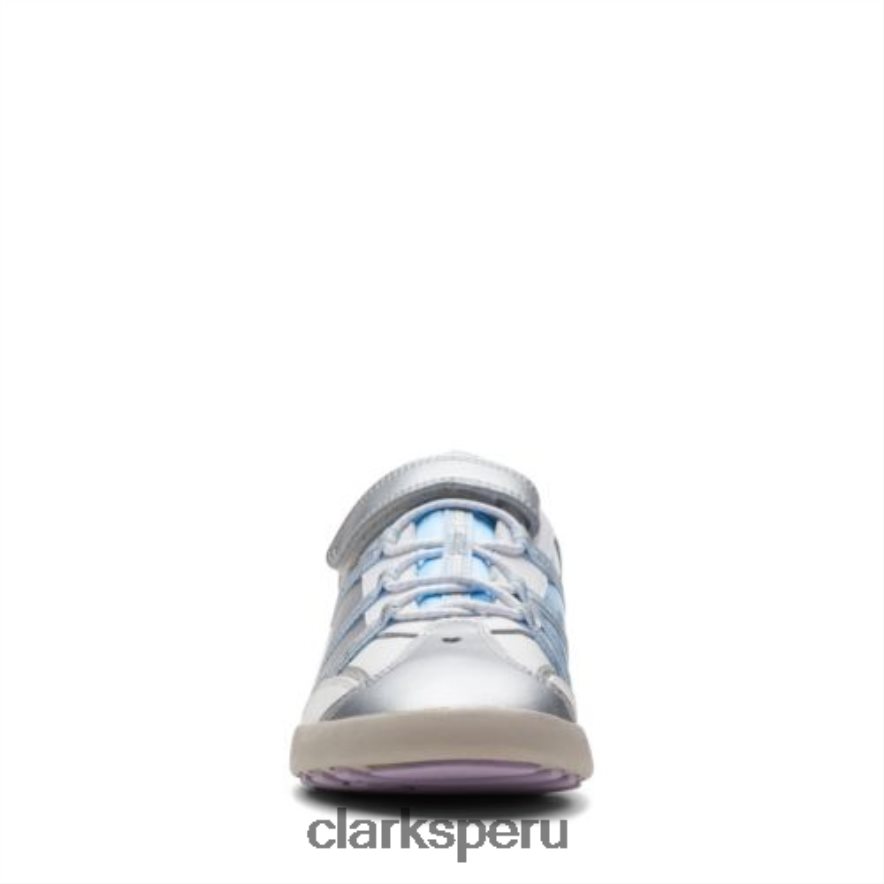 clarks white giggle lite jnr f fit unisexo Clarks 40N4LX4753 blanco