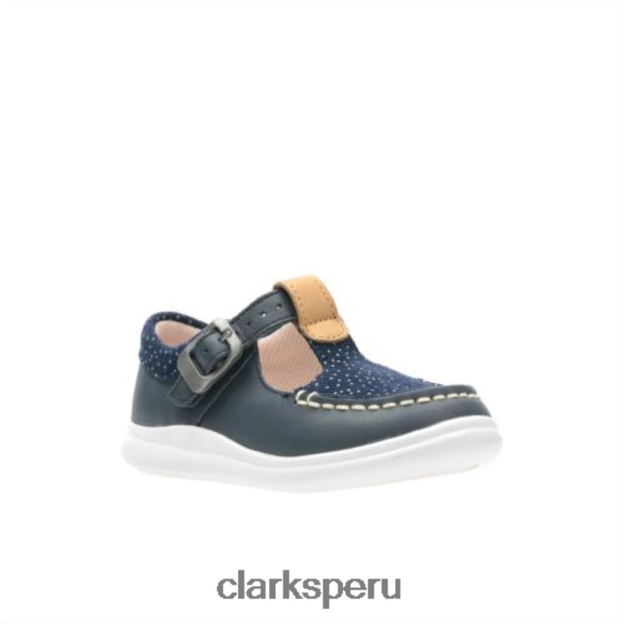 cresta rosa inf f fit clarks cuero azul marino unisexo Clarks 40N4LX4727 cuero azul marino