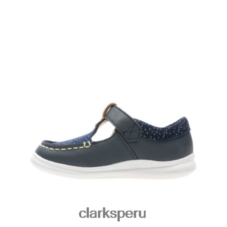 cresta rosa inf f fit clarks cuero azul marino unisexo Clarks 40N4LX4727 cuero azul marino