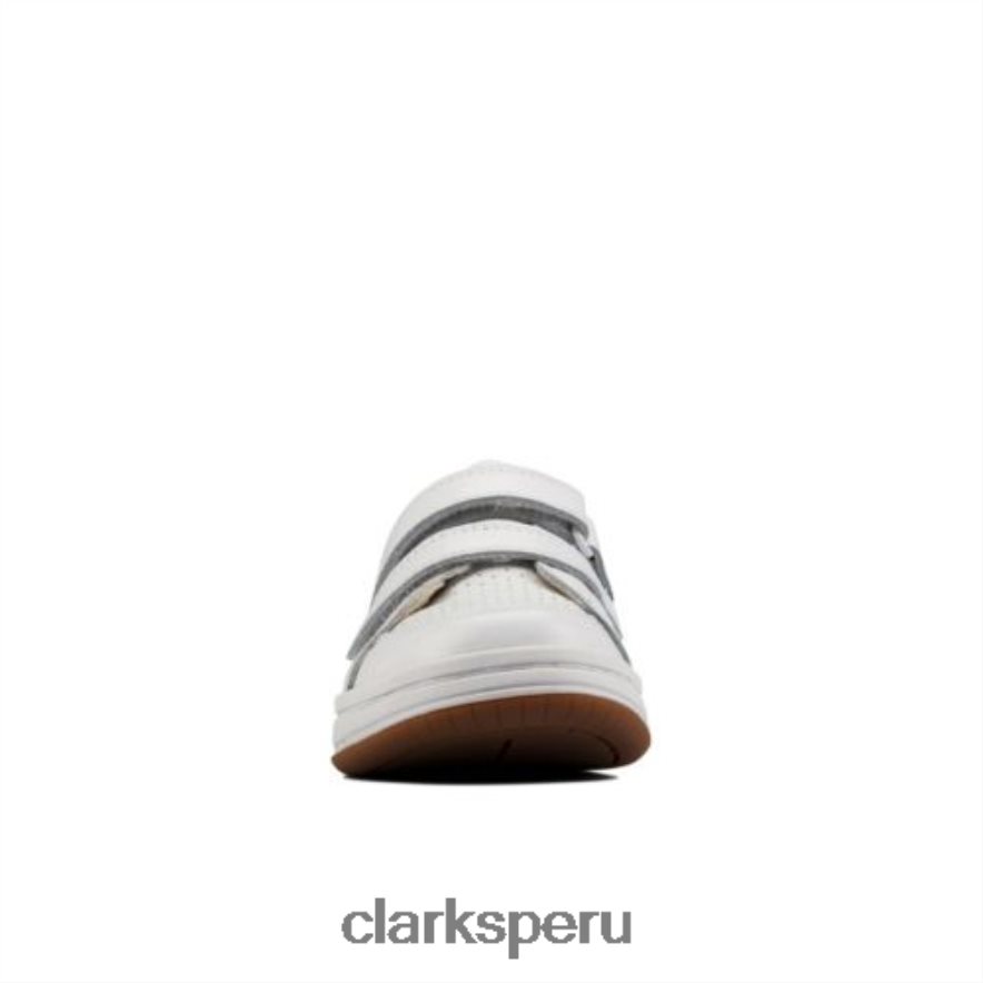 cuero blanco cervatillo solo jnr f fit clarks unisexo Clarks 40N4LX4956 cuero blanco