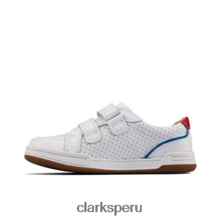 cuero blanco cervatillo solo jnr f fit clarks unisexo Clarks 40N4LX4956 cuero blanco