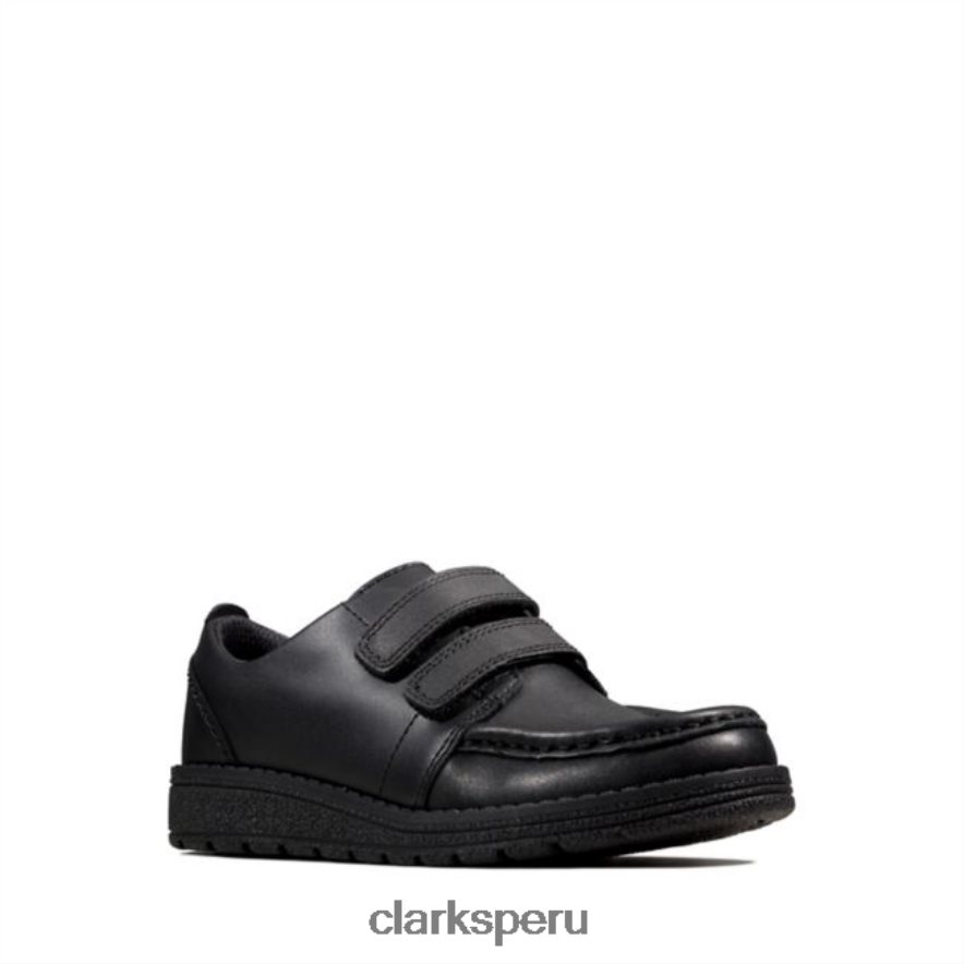 cuero negro clarks mendip cuero negro brillante niño unisexo Clarks 40N4LX5859 cuero negro