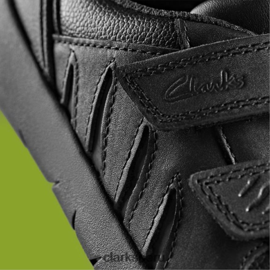 cuero negro rex stride niño clarks de cuero negro unisexo Clarks 40N4LX5836 cuero negro