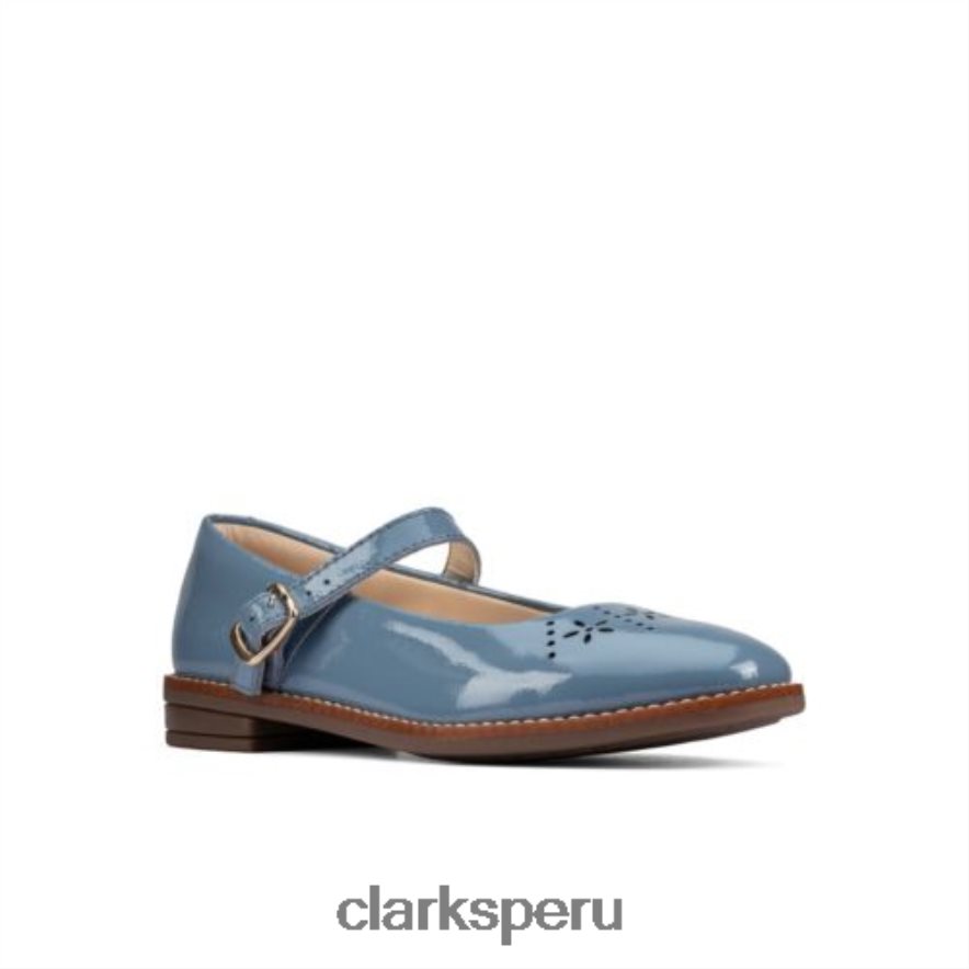 draw play inf f fit clarks de cuero azul medio unisexo Clarks 40N4LX4718 cuero azul medio