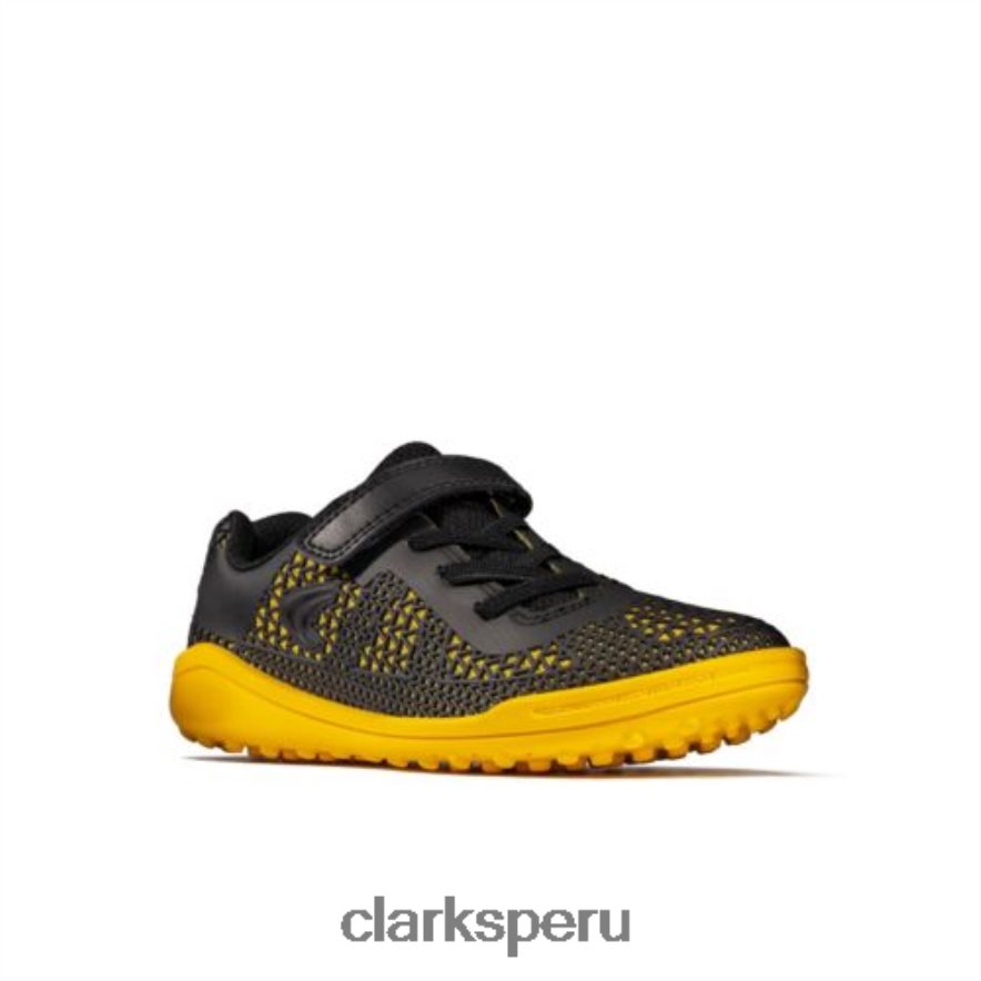negro/amarillo bajo premio swift jnr f fit clarks unisexo Clarks 40N4LX4940 amarillo negro